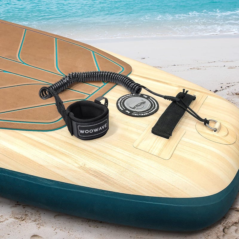 WOOWAVE SUP Leash 11 Foot Coiled Stand Up Paddle Board Surfboard Leash Stay on Board Ankle Strap with Waterproof Wallet/Phone Case (Clear Black Core) - Image 5